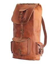 Feito nos EUA Couro Homens Mochila Bolsa Artesanal Marrom Vintage Bag Mochila Para Laptop comprar usado  Enviando para Brazil