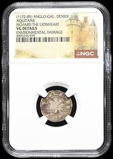 Usado, ANGLO-GÁLICO, Aquitânia. Denier de prata Richard the Lionheart, 1189-1199, NGC MUITO BOM ESTADO comprar usado  Enviando para Brazil