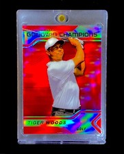 Cartão de golfe TIGER WOODS REFRATOR VERMELHO RARO ESMERALDA PRIZM HOLO deck superior comprar usado  Enviando para Brazil