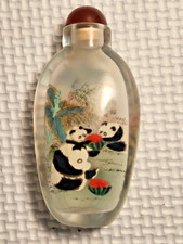 Garrafa de rapé chinesa antiga com família panda, de três comendo frutas vermelhas/verdes comprar usado  Enviando para Brazil