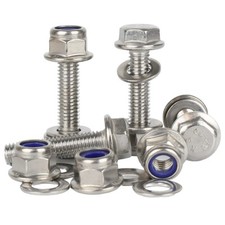 Parafusos sextavados flangeados M5 M6 M8 M10 + porcas e arruelas Nyloc flangeadas A2 aço inoxidável comprar usado Parafusos sextavados flangeados M5 M6 M8 M10 + porcas e arruelas Nyloc flangeadas A2 aço inoxidável comprar usado  Enviando para Brazil