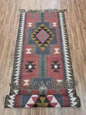 Tapete Kilim Vintage de Lã Juta Marroquino Navajo Corredor Tribal Sudoeste Tapete Kilim comprar usado  Enviando para Brazil