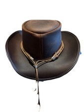 Chapéu de cowboy de couro Calgary com estilo Conchos # 70673 médio comprar usado  Enviando para Brazil