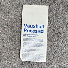 Vauxhall range price for sale  STOKE-ON-TRENT