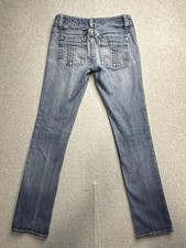 Usado, Jeans feminino GAP 24 cintura baixa perna reta azul denim elástico escuro desbotado bolsos comprar usado  Enviando para Brazil
