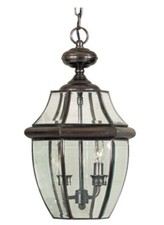 Quoizel Newberry NY1178AC 2 litros lanterna suspensa externa - vidro chanfrado cobre envelhecido, usado comprar usado  Enviando para Brazil