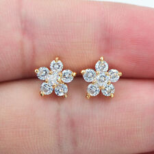 Usado, Brincos femininos folheados a ouro amarelo 18K topázio transparente fofos com flores joias comprar usado  Enviando para Brazil