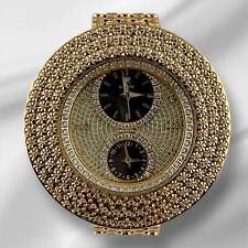 Relógio masculino IceTime KING amarelo 50 mm ouro amarelo aço diamantes gelados 2,00 ct comprar usado  Enviando para Brazil