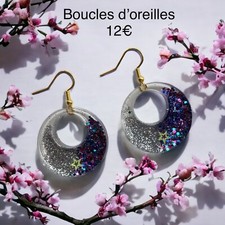Boucles oreilles resine d'occasion  Ploudalmézeau