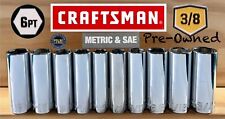 Craftsman 10 Deep 3/8 SAE & METRIC 6 pontos conjunto de soquete chave catraca em excelente estado usado comprar usado  Enviando para Brazil