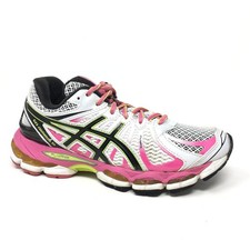 Tênis de corrida Asics Gel-Nimbus 15 feminino tamanho 6 branco rosa preto academia comprar usado  Enviando para Brazil