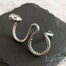 Prata Esterlina 925 Dedo Duplo Cobra Serpente extrato Anel Ajustável Exclusivo, usado comprar usado  Enviando para Brazil