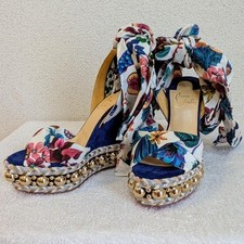 Sandálias Christian Louboutin Levantinana sola cunha fruta floral 34 com caixa comprar usado  Enviando para Brazil
