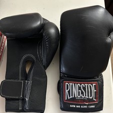 Usado, Luvas de boxe Ringside Super Bag 12 oz preto tamanho grande treinamento Sparring comprar usado Usado, Luvas de boxe Ringside Super Bag 12 oz preto tamanho grande treinamento Sparring comprar usado  Enviando para Brazil