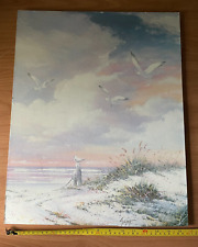 Dunes Gulls Ocean Surf~IMPRESSÃO ARTÍSTICA EM PAPELÃO 16"x20", usado comprar usado  Enviando para Brazil