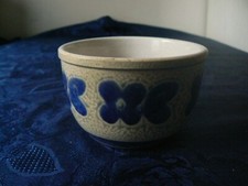 ANCIEN POT COUPE DECOR BLEU CERAMIQUE COLLECTION VINTAGE BOL POT POUR PLANTE comprar usado  Enviando para Brazil