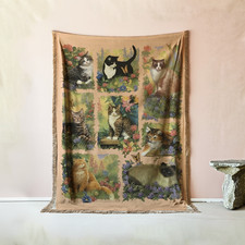 Cat woven cotton for sale  USA