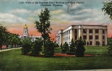 Cartão postal WY Cheyenne Suprema Corte Capitólio do Estado publicado década de 1940 vintage PC L8508 comprar usado  Enviando para Brazil