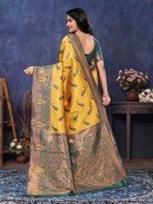 Usado, Sari Per Impreziosito, Auto Design, Intrecciato Banarasi Jacquard, Misto Seta comprar usado  Enviando para Brazil