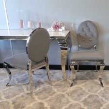 Krzesło Ludwik II glamour Dark Grey nowoczesne krzesła pikowane kryształkami na sprzedaż  PL