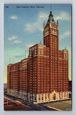 Cartão postal vintage Chicago IL-Illinois, View Furniture Mart, Lake Shore Dr. comprar usado  Enviando para Brazil