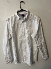 Camisa Tommy Hilfiger ajuste regular branca sólida manga longa botão para baixo média comprar usado  Enviando para Brazil