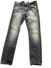 Jeans feminino Calvin Klein slim fit perna reta denim lavagem ácida azul tamanho W32XL34 comprar usado  Enviando para Brazil