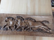 Geschnitztes holzbild pferde gebraucht kaufen  Spiegelau