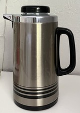 Garrafa térmica vintage a vácuo pavão café/chá prata preta Japão 1,0L, usado comprar usado  Enviando para Brazil