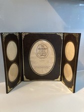 brown faux leather photo frame for sale  FAREHAM