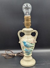 Usado, Abajur de cabeceira vintage pintado à mão azul pássaro cerâmica FUNCIONA comprar usado  Enviando para Brazil