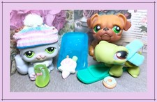 Autêntico Littlest Pet Shop LPS #180 181 182 Inverno Igloo Bulldog Gato Persa, usado comprar usado  Enviando para Brazil
