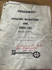 Powermatic operating instructi for sale  Chouteau