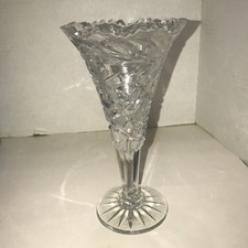 Vaso americano corte brilhante dente de serra floral período flor vidro antigo comprar usado  Enviando para Brazil