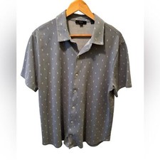 Usado, Camisa de acampamento Vince Micro Dot SS algodão malha botão para baixo designer GG azul Pacífico comprar usado  Enviando para Brazil