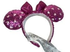 Faixa de cabeça orelhas de Minnie Mouse lantejoulas Disney com laço - Padrão de coração - Tamanho único comprar usado  Enviando para Brazil