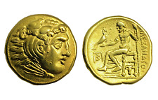 24K GOLD PLATED GREECE MACEDON MACEDONIA DRACHM ZEUS ANCIENT COIN MUSEUM REMAKE comprar usado  Enviando para Brazil