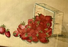 Original watercolor strawberri for sale  Fallbrook