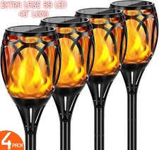99 lanternas solares LED 43 "com chama cintilante dançante à prova d'água, pacote com 4, usado comprar usado  Enviando para Brazil