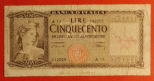 Banconota italy 500 usato  Pistoia