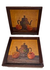 Antigo M. Rizzo Still Life Pintura Moody Bule de Cobre Mesa Assinada Lote 2 comprar usado  Enviando para Brazil