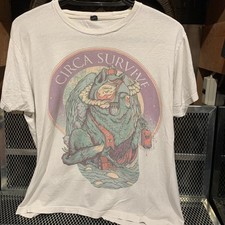 Camiseta Vintage Y2K Circa Survive Punk Rock Emo Band Merch Grande Branca Distress comprar usado  Enviando para Brazil