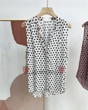 Camisa sem mangas nova em folha Bella Dahl Grigorieva botão para baixo bolinhas - BRANCA comprar usado  Enviando para Brazil