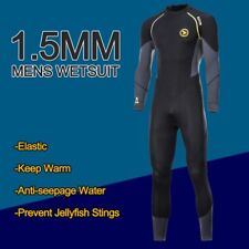 Usado, Terno de mergulho masculino de neoprene 1,5 mm adulto roupa de mergulho traseira zíper à prova de frio manga longa comprar usado  Enviando para Brazil