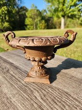 Vaso de urna de metal cabo duplo 5" decoração prateleira marrom 8" alça para manusear comprar usado  Enviando para Brazil