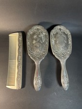 Juego de peine y cepillo de tocador Silver Plate segunda mano  Embacar hacia Mexico