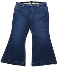 Calça jeans stretch azul flare TORRID A-Line tamanho 24S perna larga (45X29) comprar usado  Enviando para Brazil