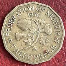 Nigeria three pence for sale  SLEAFORD