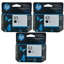 Pacote com 3 cartuchos de tinta preta HP 63 novos genuínos comprar usado  Enviando para Brazil