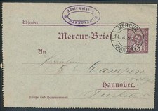 Privatpost Stadtpost Mercur-Brief Hannover GSK 1890 3 PF comprar usado  Enviando para Brazil